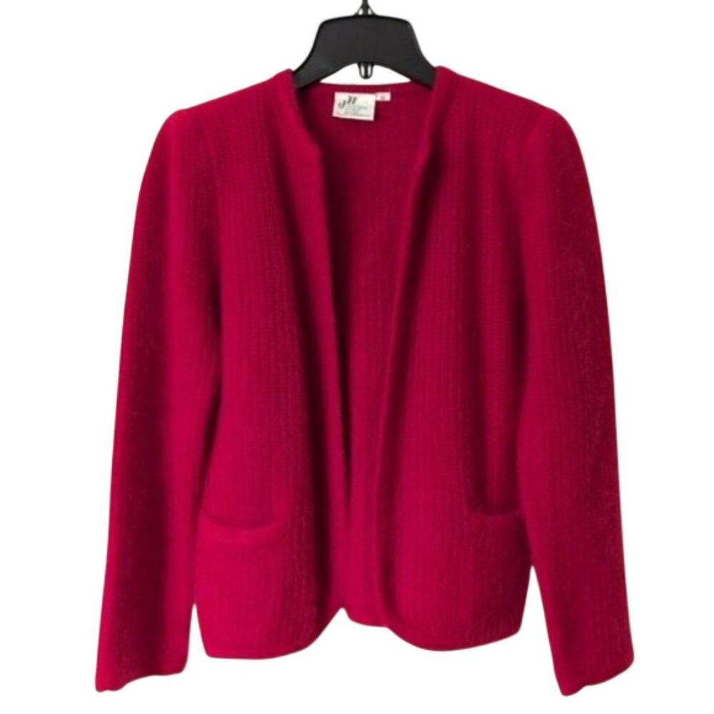 Vintage JH Collectibles Wool Angora Blend‎ Open-Front Sweater Size M